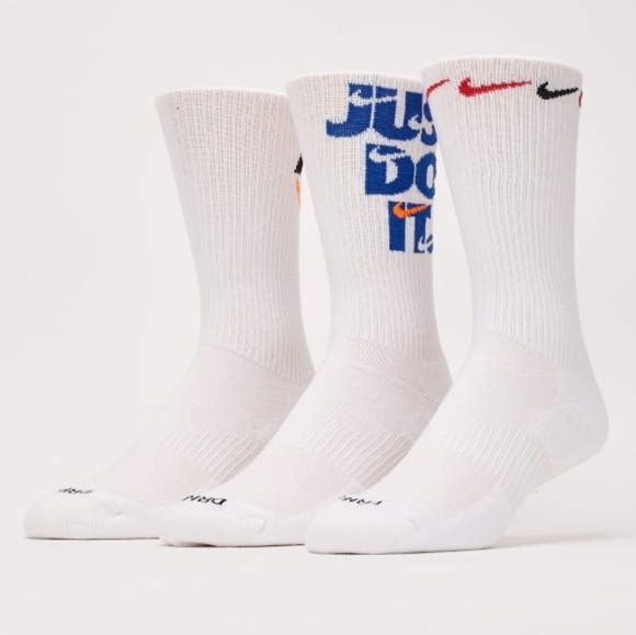 NWT Unisex Nike Everyday Plus Cushioned Dri-fit Crew Socks - Pack of 3 - Picture 3 of 6